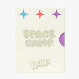 Cream Space Camp Kool-Aid lip balm 3-pack box with blue, red, and purple stars.