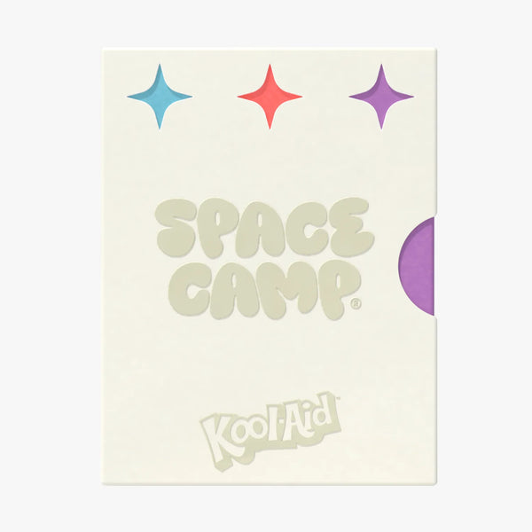 Cream Space Camp Kool-Aid lip balm 3-pack box with blue, red, and purple stars.